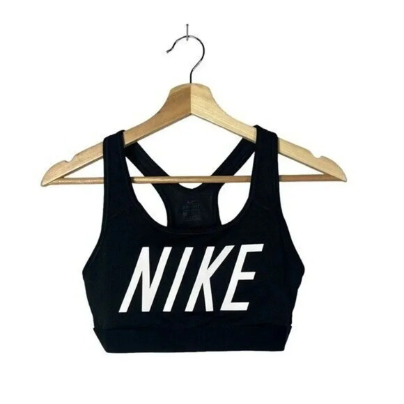Nike Black Classic Logo Sports Bra S - Picture 3 of 5